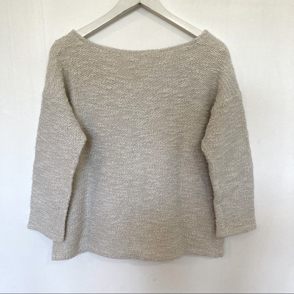 Knit 3/4 Sleeve Boucle Raglan Sweater - Picture 4 of 4